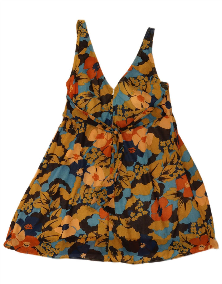 Prendisole vintage da donna UK 10 piccolo floreale multicolore