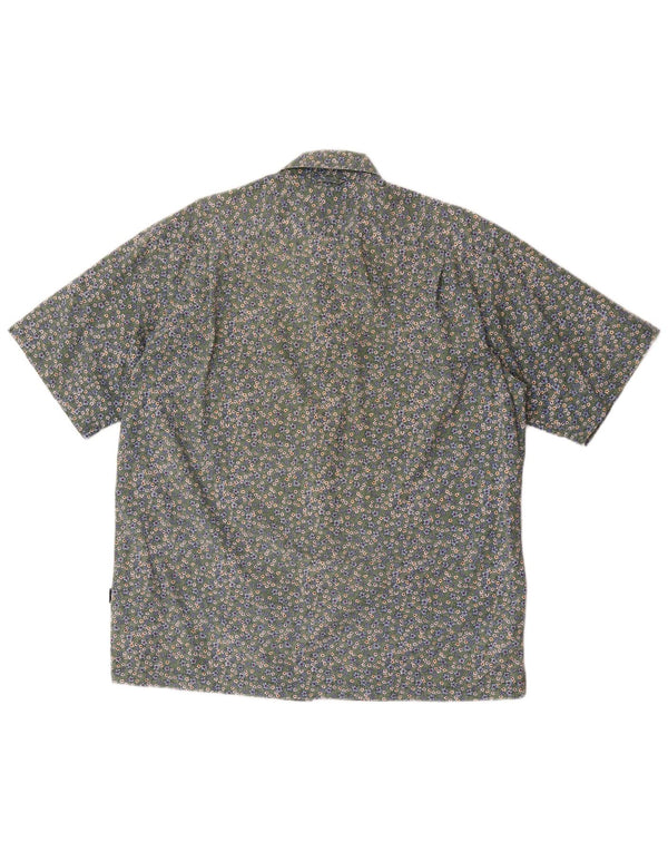Camicia a maniche corte da uomo Tommy Hilfiger in cotone floreale verde medio