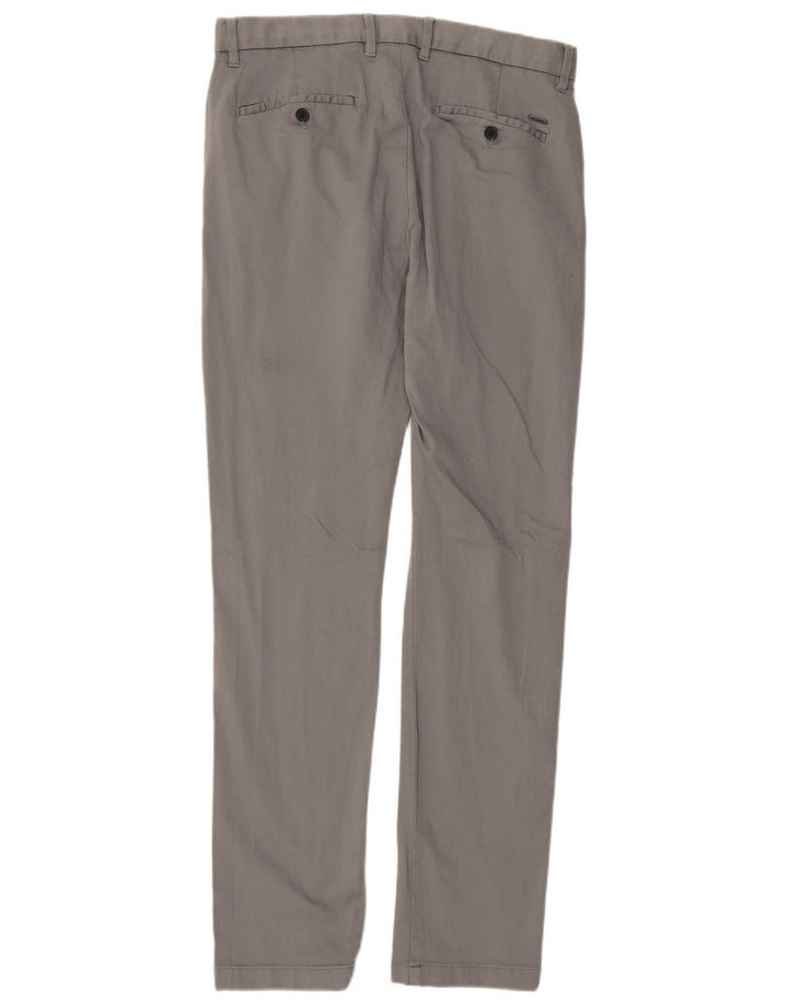 MARKS & SPENCER Pantaloni chino slim autografi da uomo W32 L33 in cotone grigio
