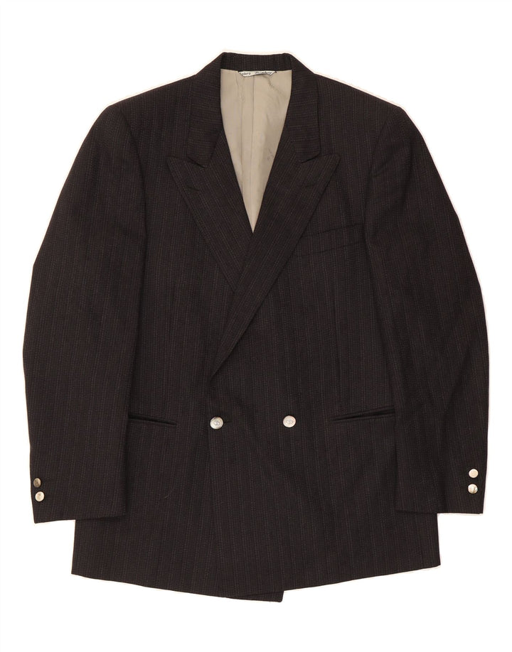 DAMIANI Mens Double Breasted Blazer Jacket IT 50 Large Black Pinstripe Vintage Damiani and Second-Hand Damiani from Messina Hembry 