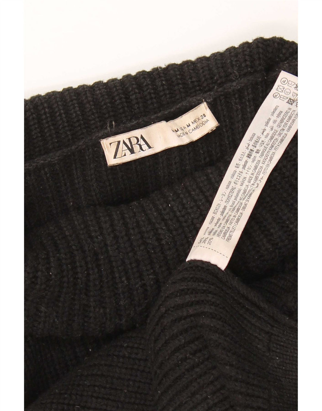 Maglione maglione a collo alto da donna Zara UK 14 viscosa nera media