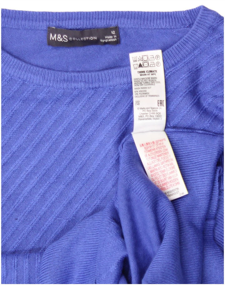 Maglione da donna Marks & Spencer con scollo a barca UK 12 Viscosa blu medio
