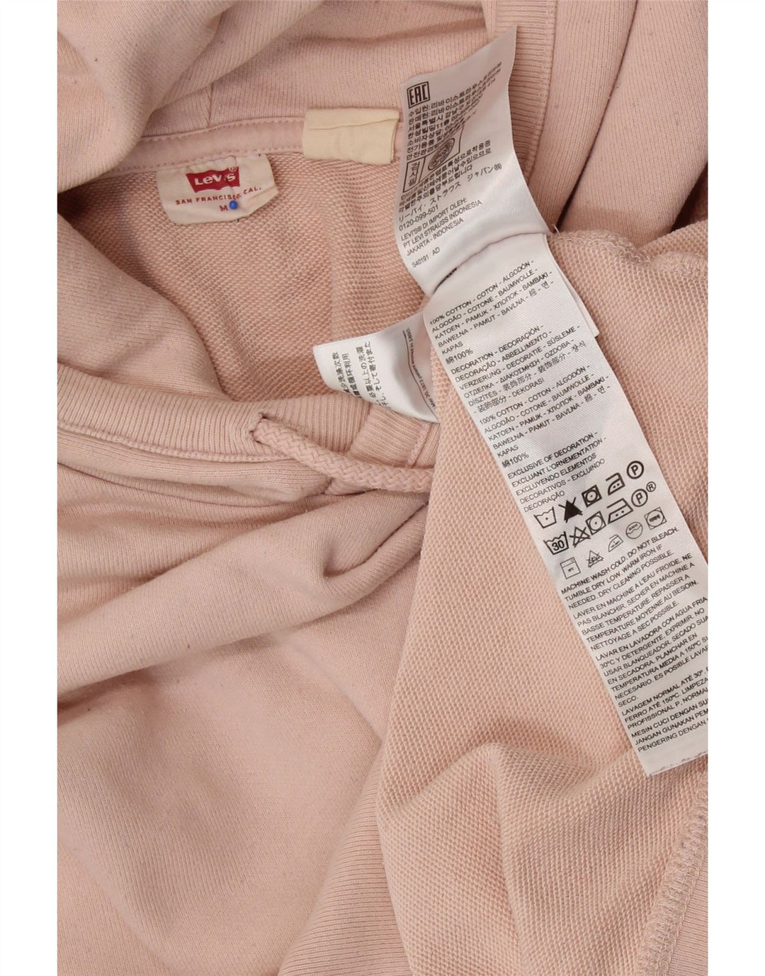 Maglione oversize con cappuccio da donna LEVI'S UK 14 Cotone rosa medio