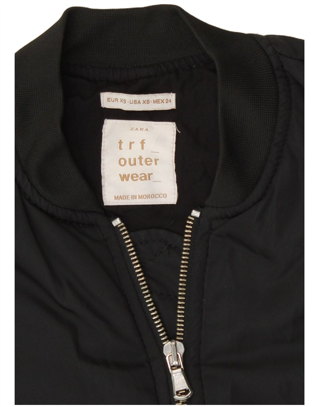 Giubbotto bomber da donna vestibilità ampia Zara UK 4 XS poliestere nero moderno