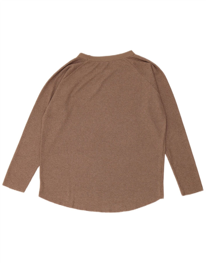 Top Zara da donna oversize a maniche lunghe UK 10 piccolo marrone