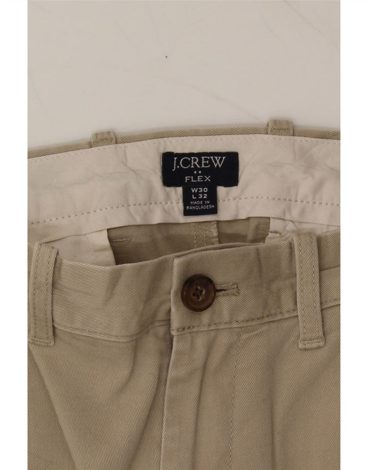 J. CREW Mens Flex Slim Chino Trousers W30 L32 Beige Cotton Vintage J. Crew and Second-Hand J. Crew from Messina Hembry 