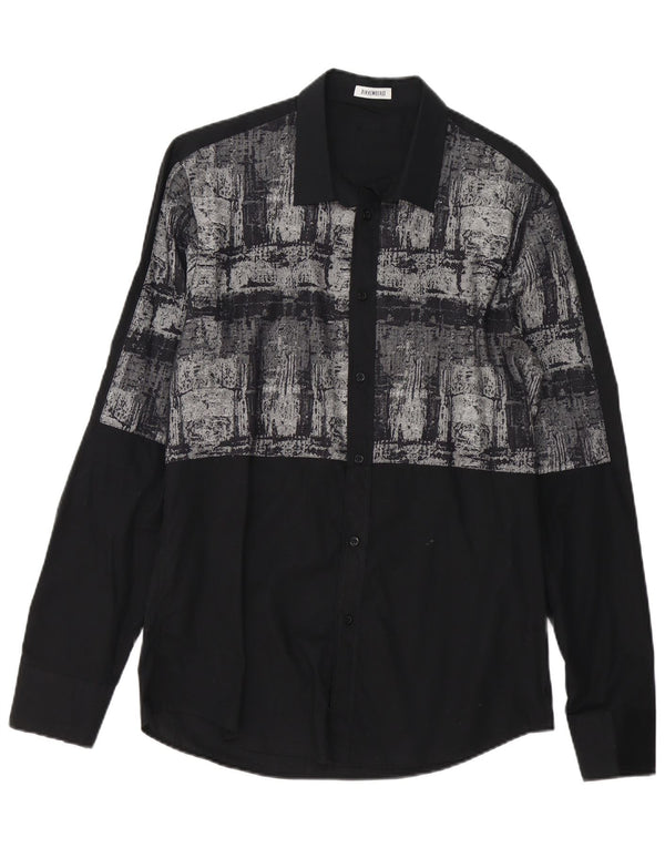 Camicia da uomo con motivo astratto Bikkembergs grande in cotone nero