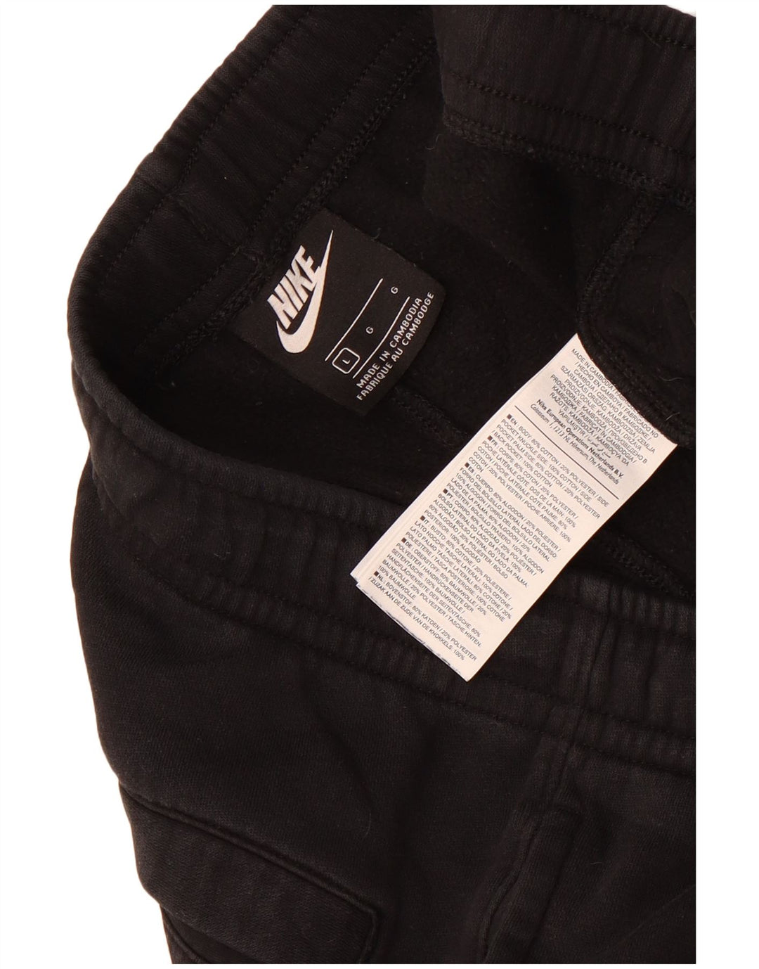 Pantaloni da tuta con grafica Nike da uomo, pantaloni da jogging, grandi, cotone nero
