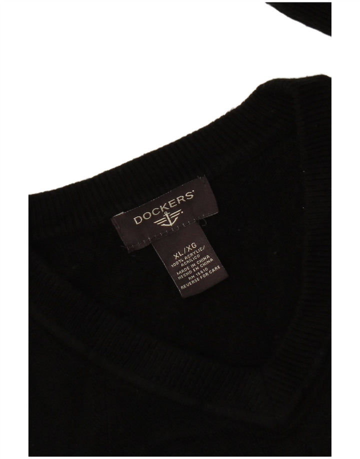 Maglione da uomo con scollo a V Dockers XL in acrilico nero