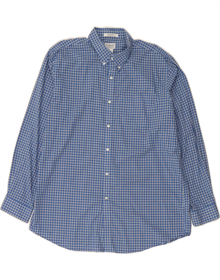 L.L.BEAN Mens Shirt XL Blue Check Cotton Vintage L.L.Bean and Second-Hand L.L.Bean from Messina Hembry 