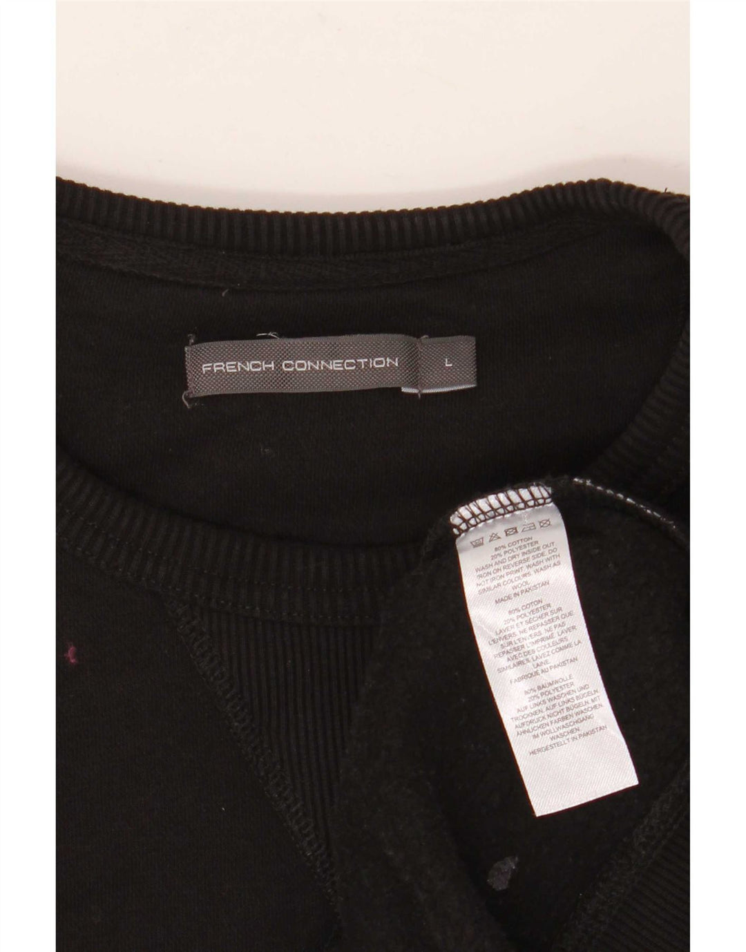Felpa da uomo French Connection Maglione grande cotone nero