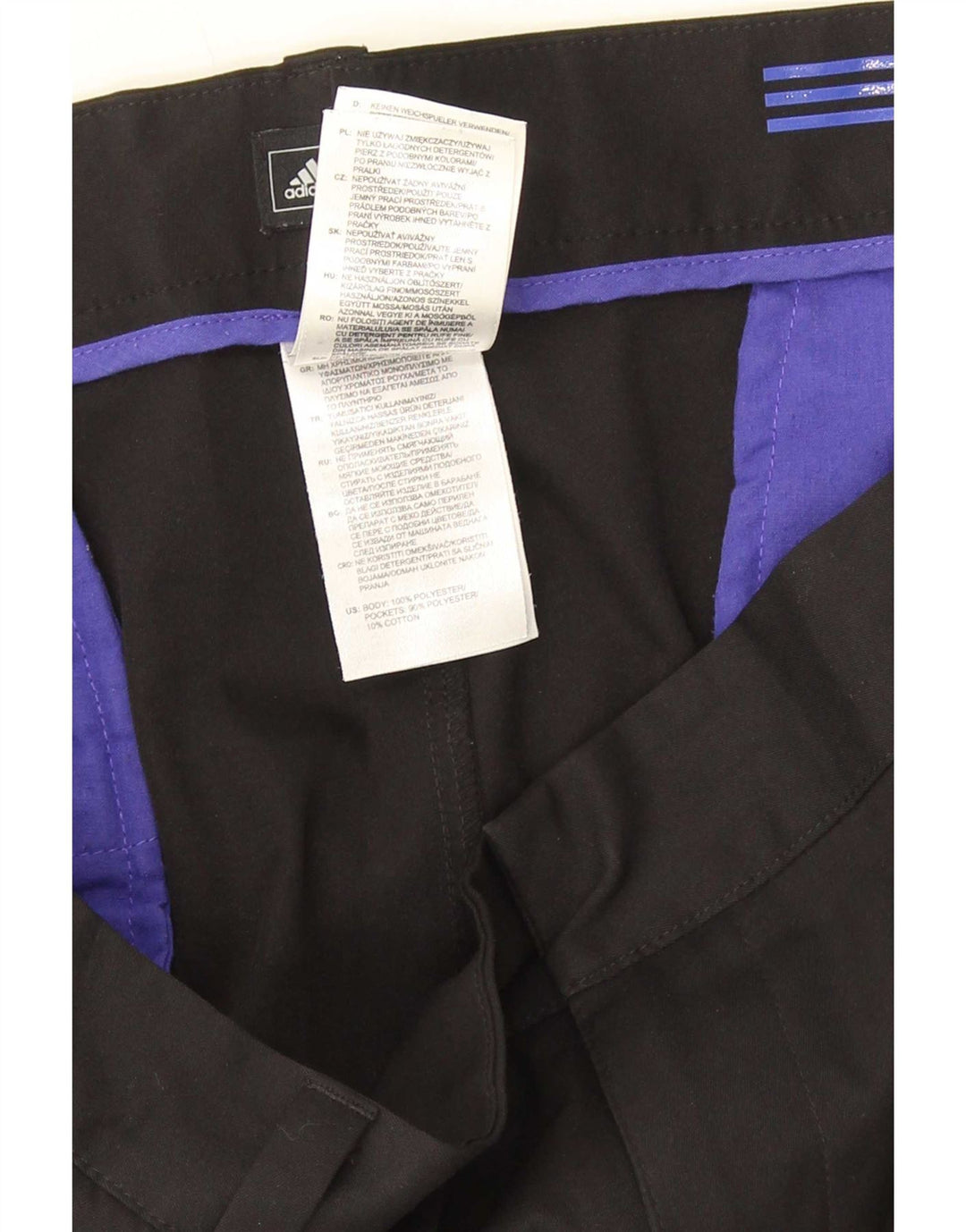 Pantaloni da completo dritti da uomo Adidas W40 L30 poliestere nero
