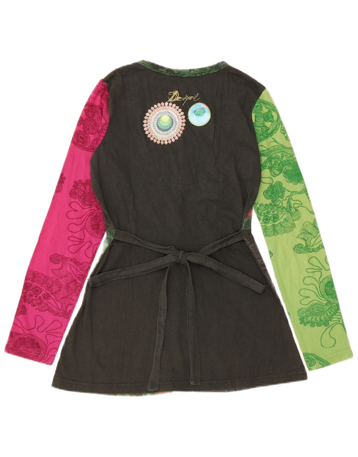 DESIGUAL Top grafico da donna manica lunga UK 12 medio multicolore floreale