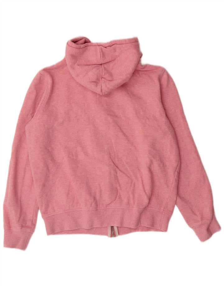JACK WILLS Maglione con cappuccio e zip oversize da donna UK 10 Piccolo cotone rosa