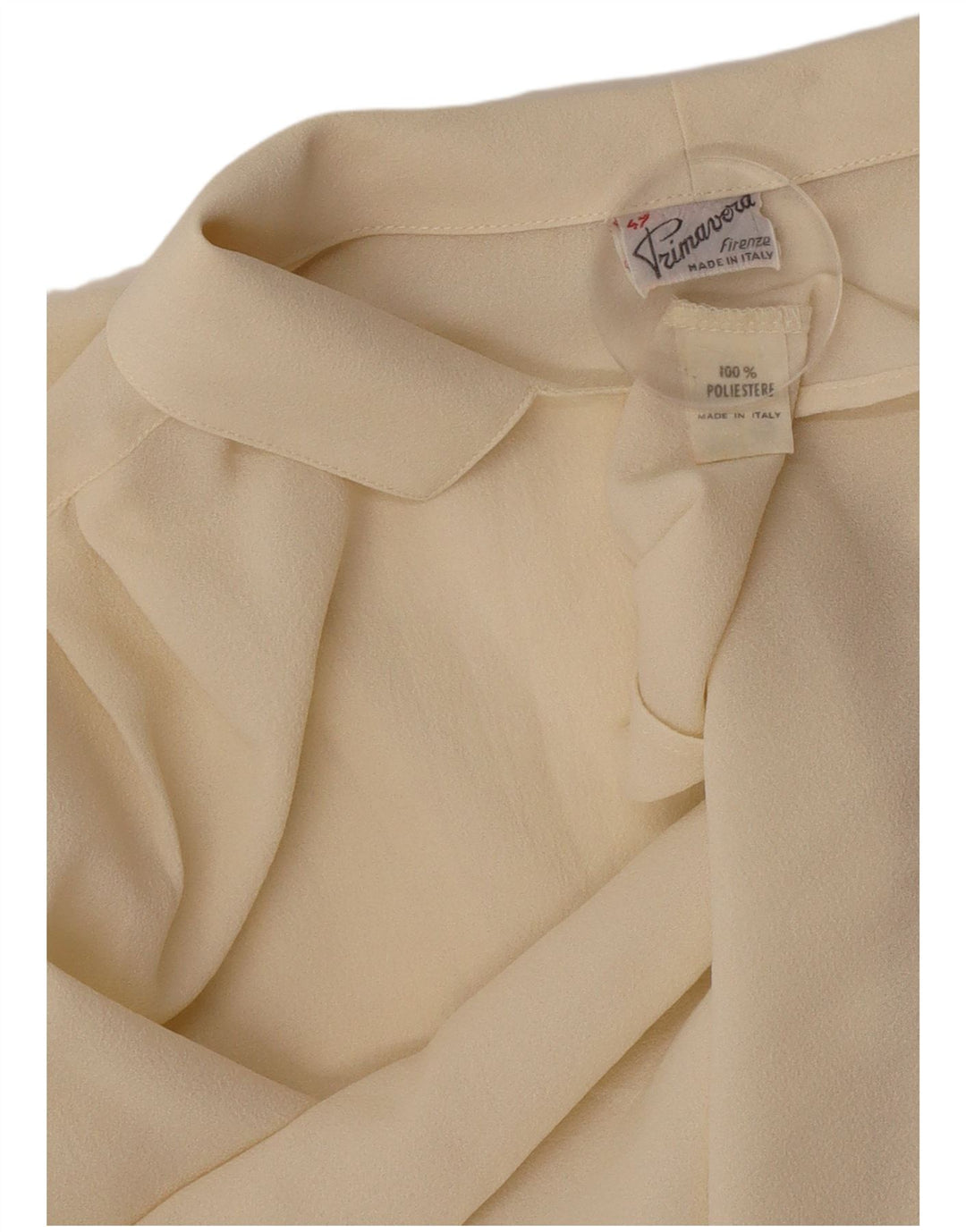 Camicetta camicia vintage da donna IT 47 XL Beige Poliestere