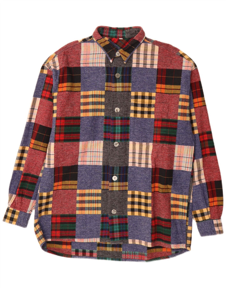 Camicia da uomo in flanella Signum, cotone a quadri multicolore medio