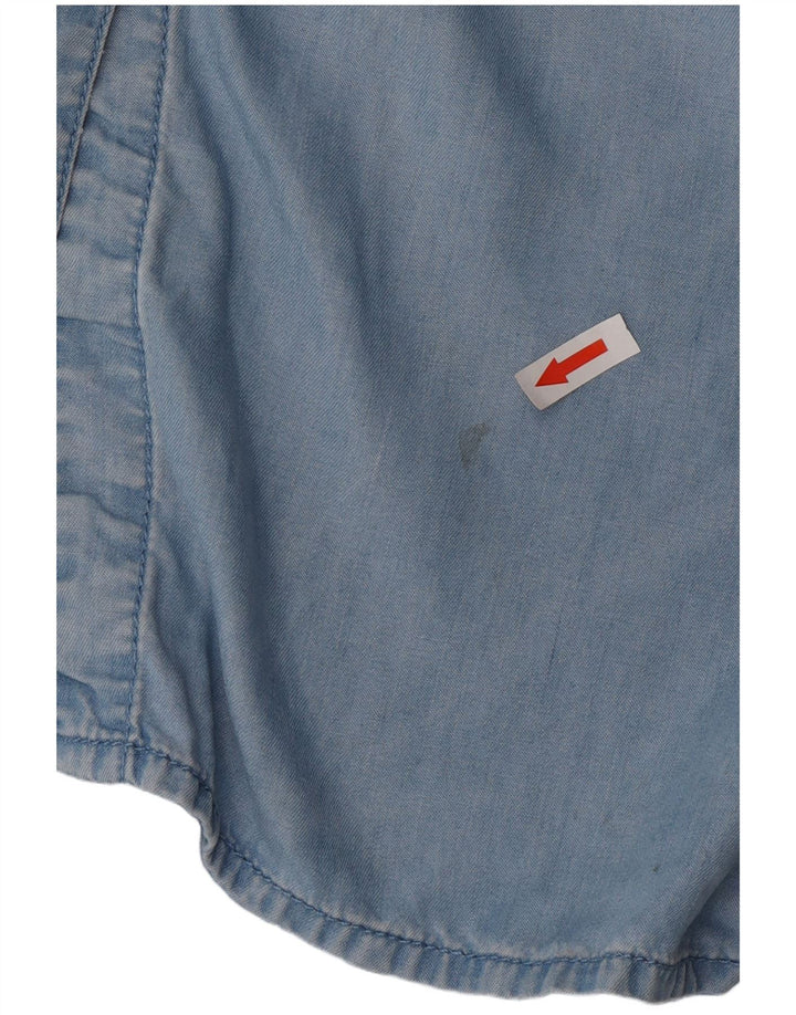 Abito camicia oversize a maniche corte da donna Marks & Spencer UK 8 piccolo blu