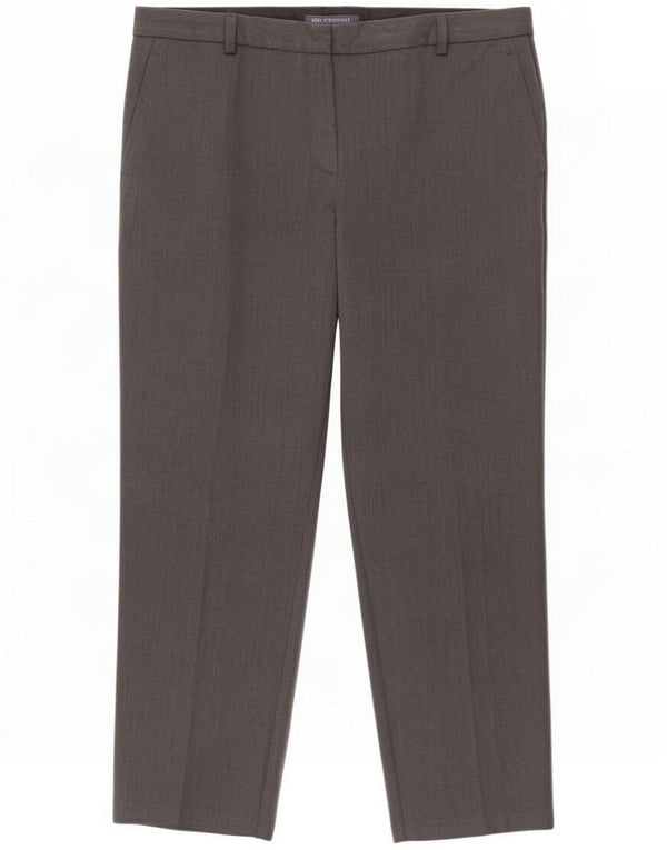 Marks & Spencer Pantaloni casual dritti da donna UK 16 Large W38 L30 Grigio