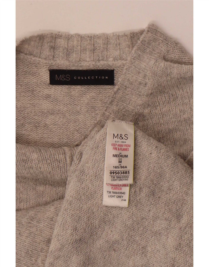Maglione maglione girocollo da donna Marks & Spencer UK 14 Acrilico grigio medio
