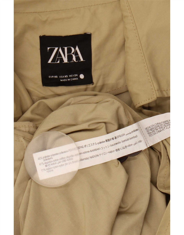 Trench oversize da donna Zara UK 6 XS Poliestere beige
