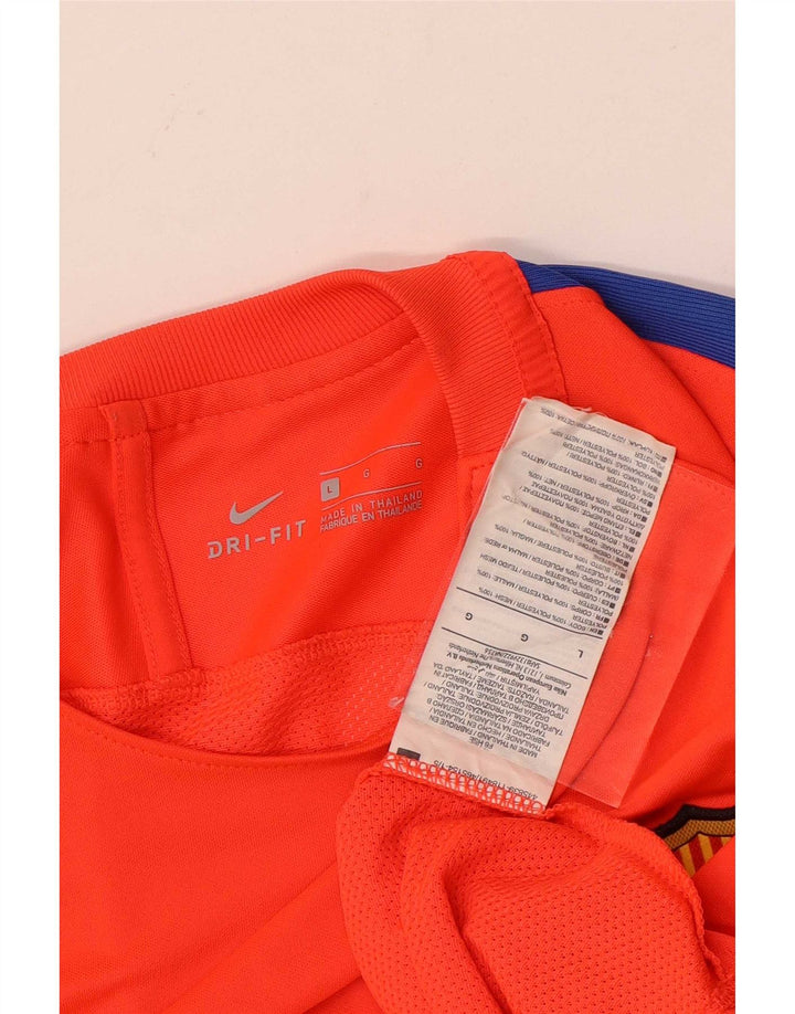 T-shirt grafica da uomo Nike Barcelona Top grande in poliestere color block arancione