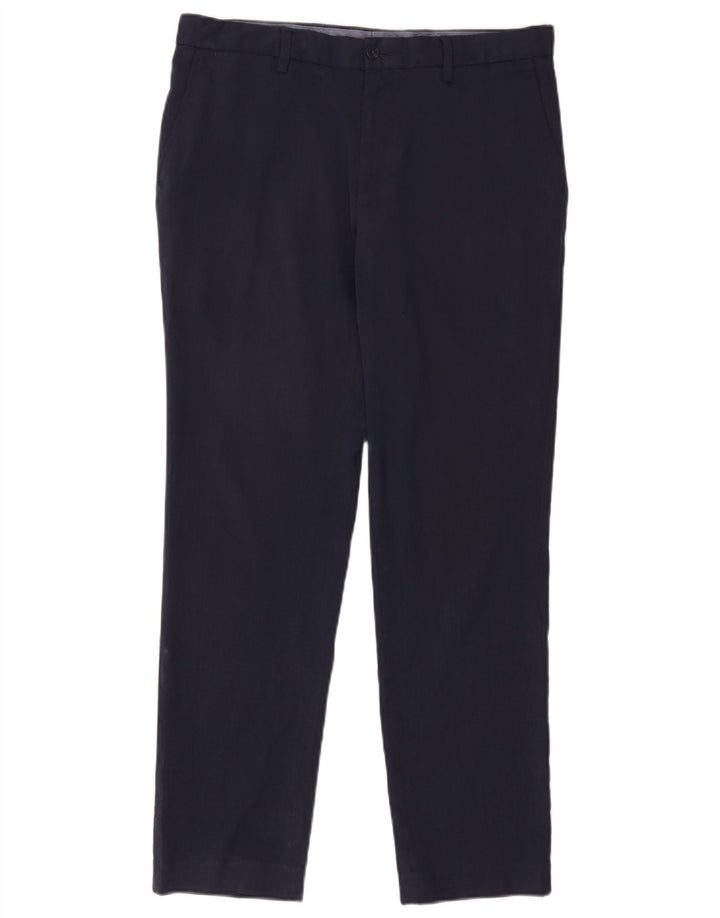 Pantaloni chino slim fit da uomo Marks & Spencer W34 L31 poliestere blu navy
