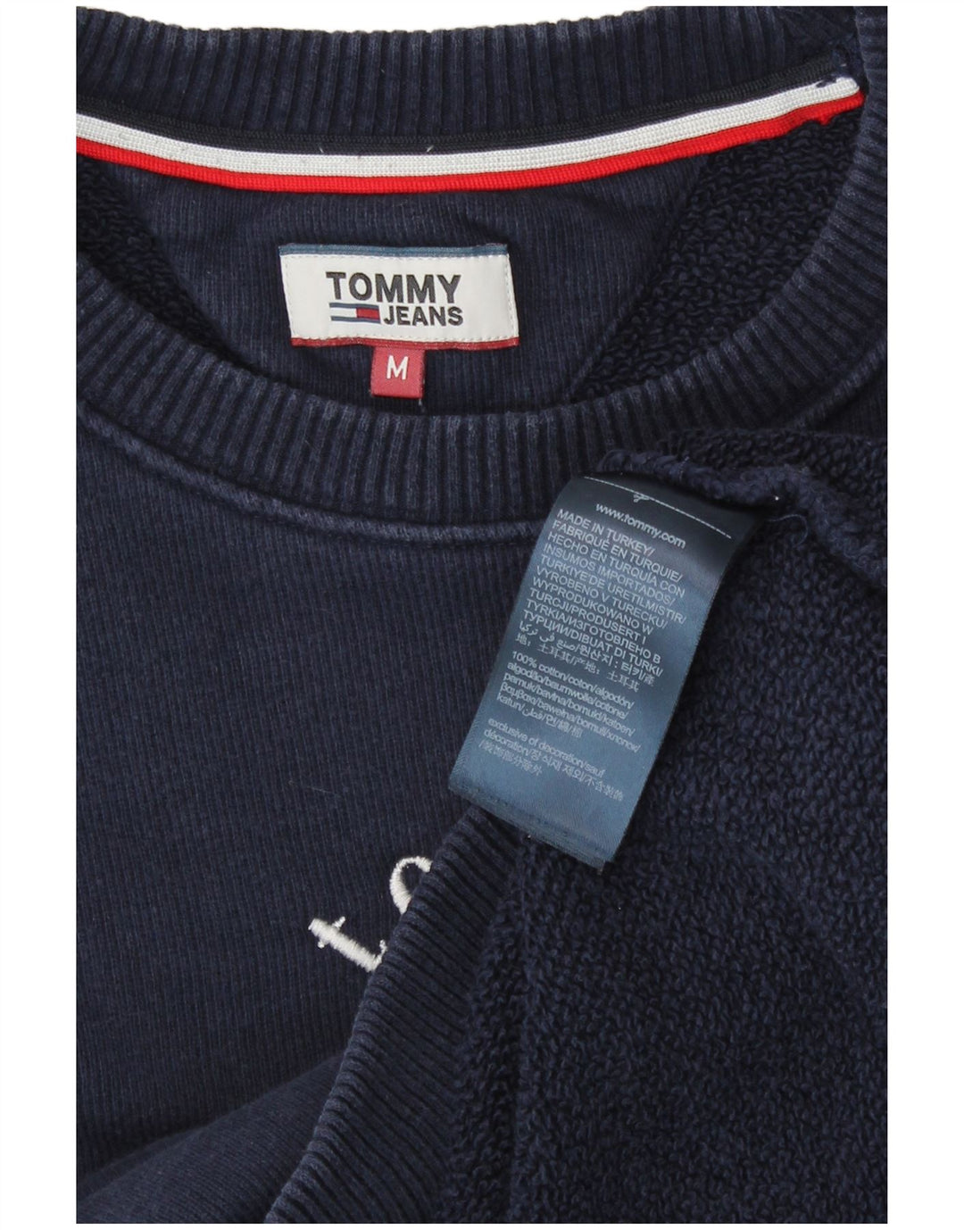 Felpa grafica da donna Tommy Hilfiger Maglione UK 14 Medio Blu Navy