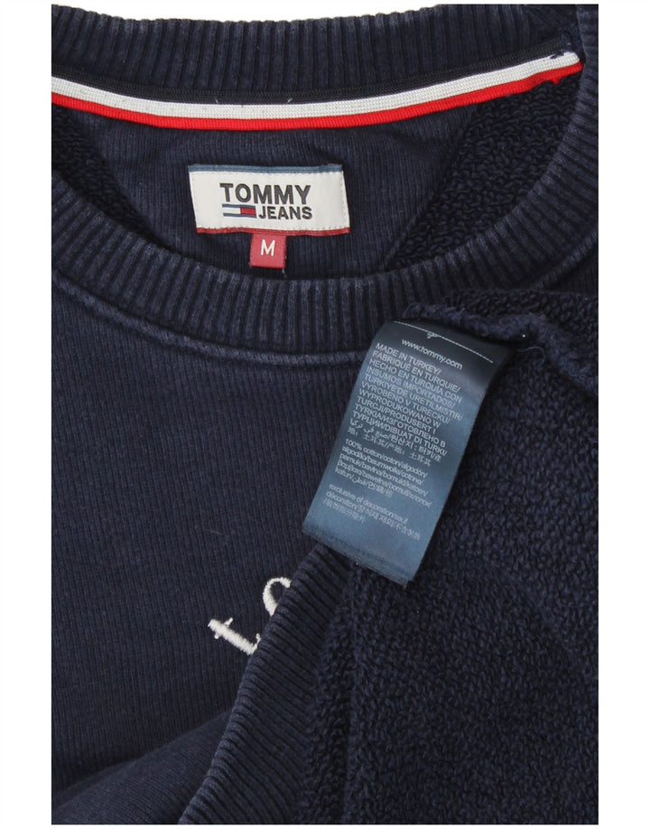 Felpa grafica da donna Tommy Hilfiger Maglione UK 14 Medio Blu Navy