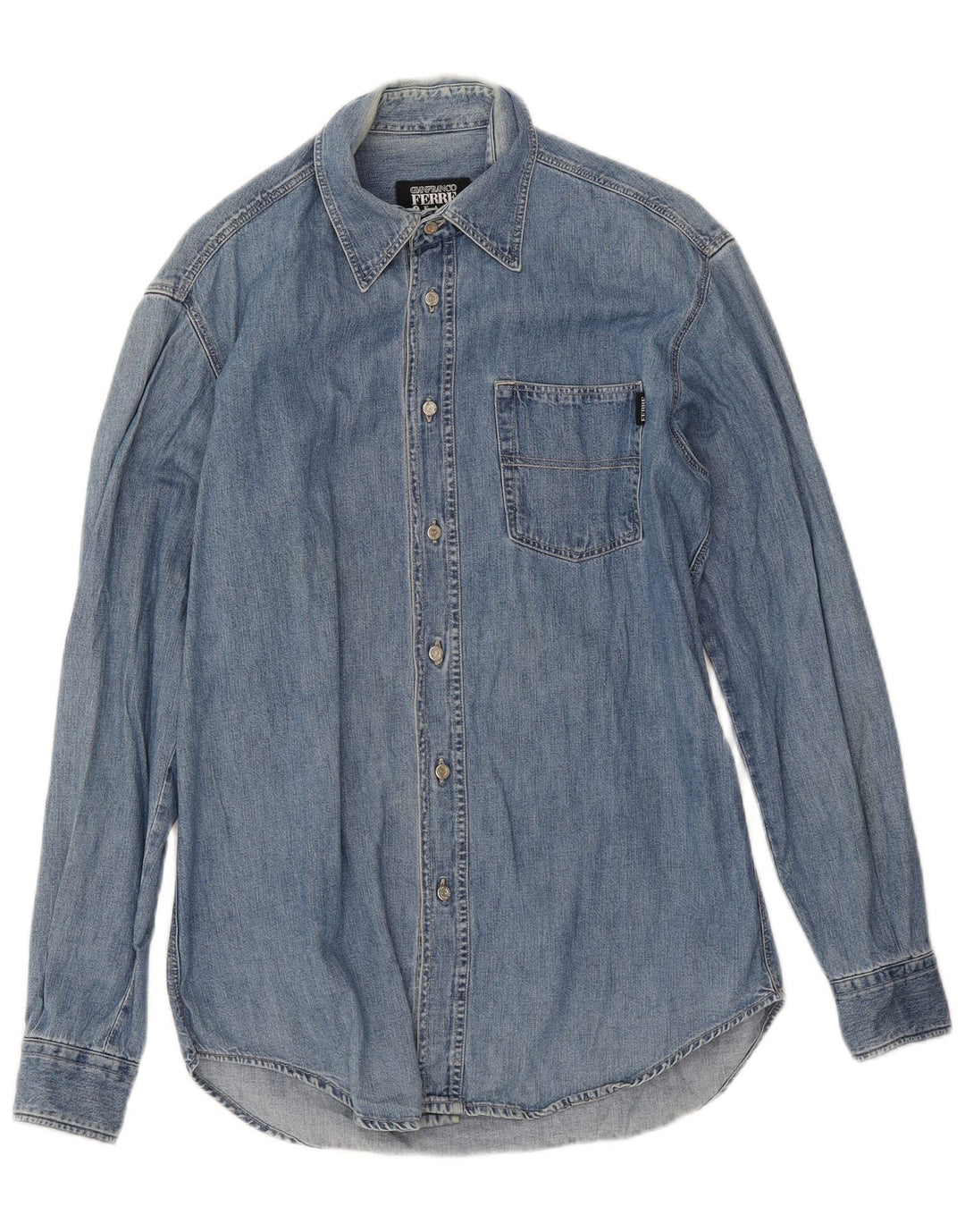Camicia di jeans da uomo Gianfranco Ferre piccola blu