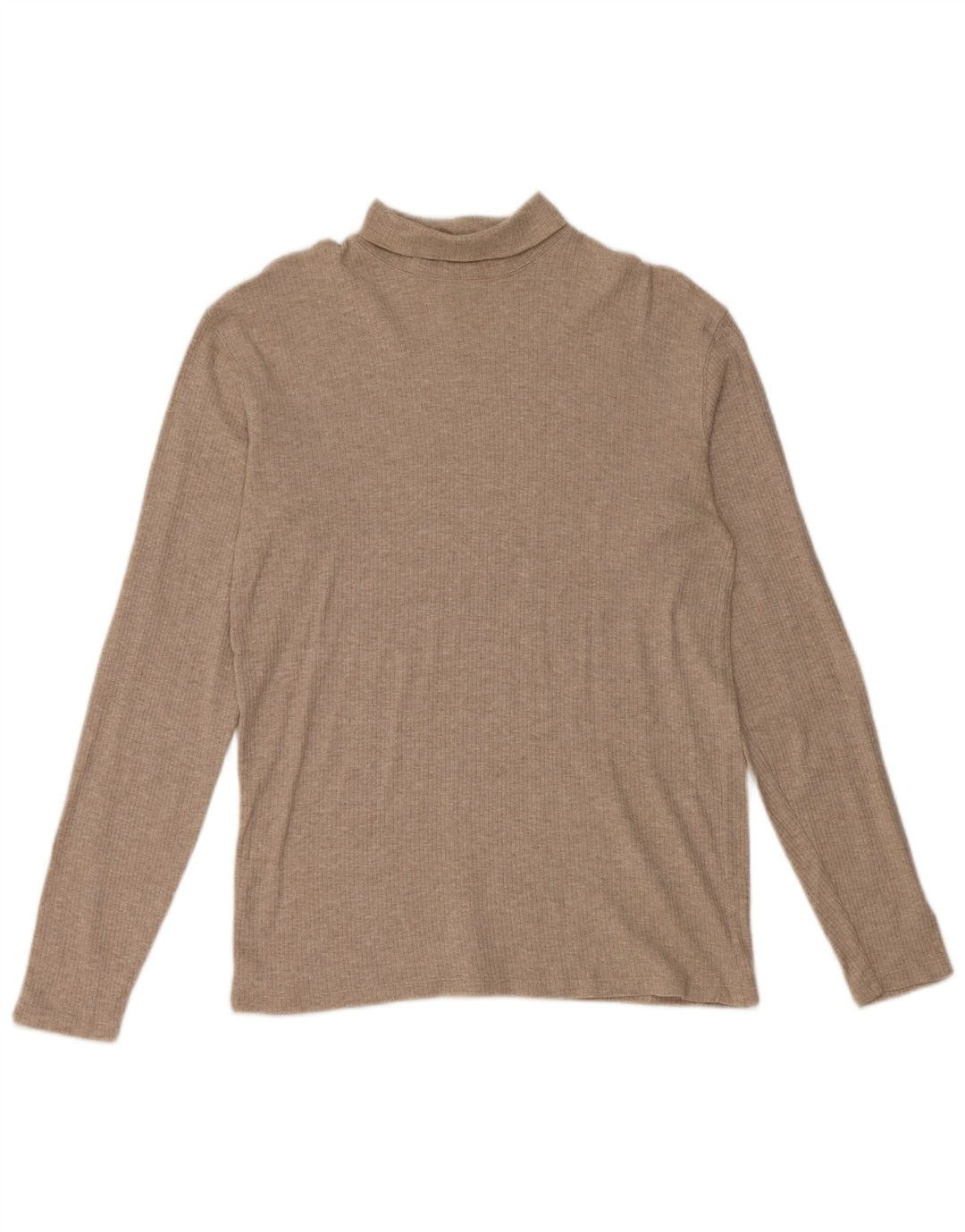 J. CREW Maglione maglione a collo alto da donna UK 14 Cotone beige medio