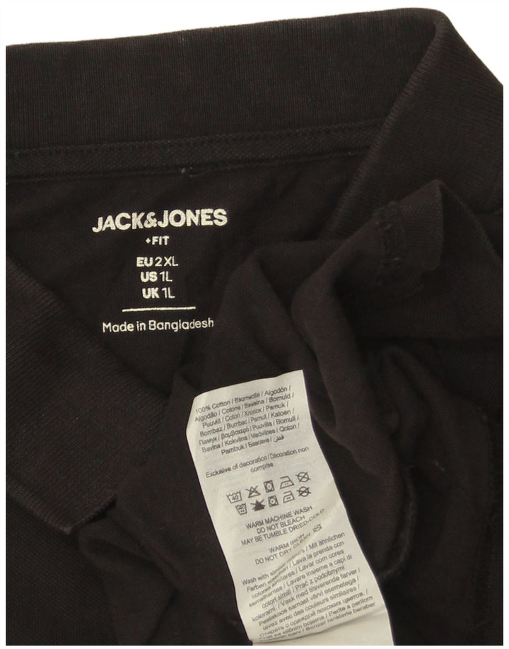 Polo da uomo JACK & JONES XL in cotone nero