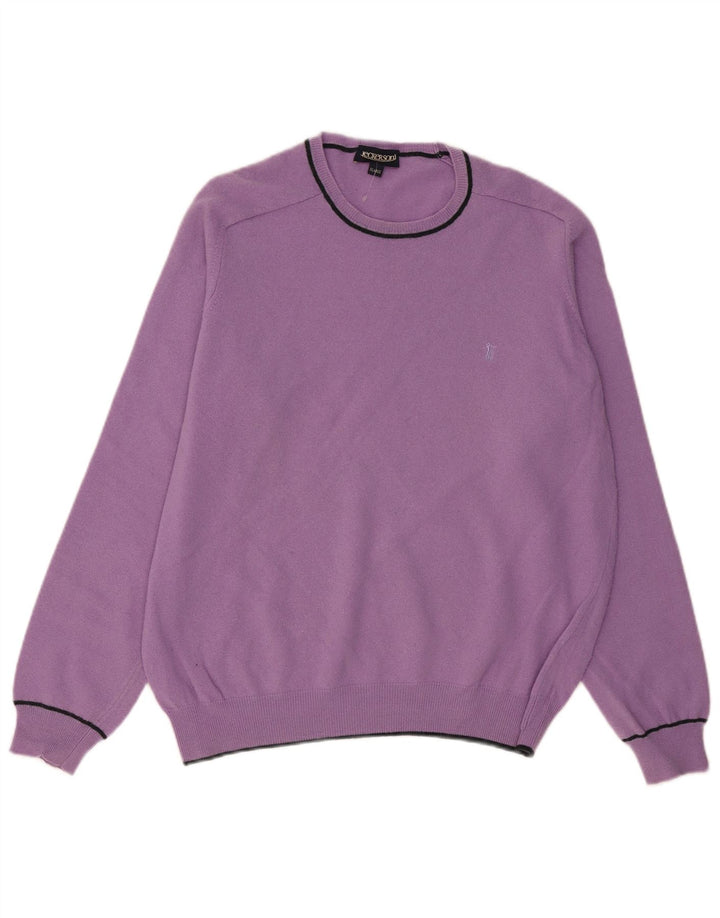 JECKERSON Maglione maglione girocollo da donna UK 18 XL Lana viola