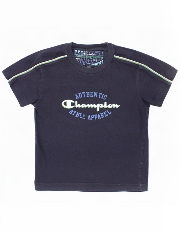 T-shirt grafica Champion da bambino, 5-6 anni, XS, cotone blu navy
