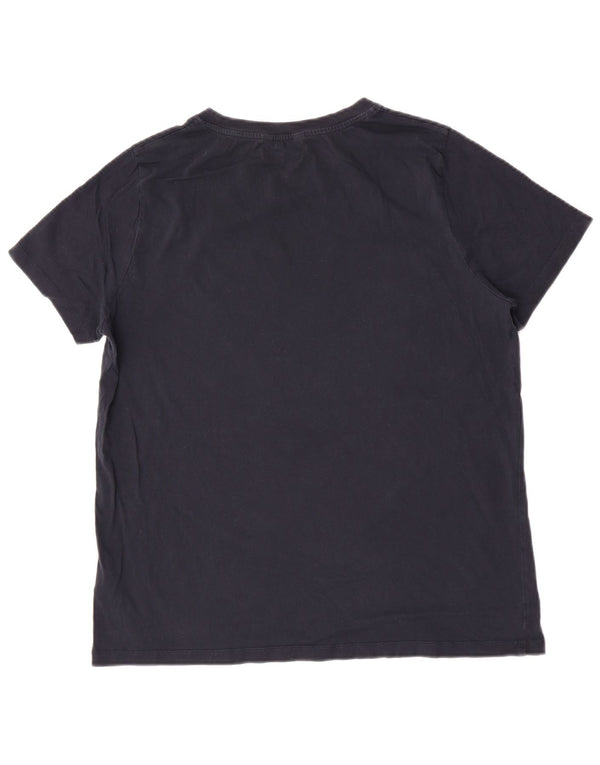 T-shirt grafica da donna Tommy Hilfiger Top UK 18 XL cotone blu navy
