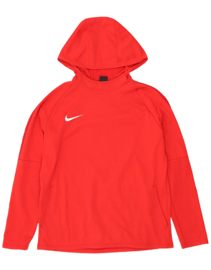NIKE Felpa con cappuccio grafica Dri Fit da uomo, grande, rossa, in poliestere