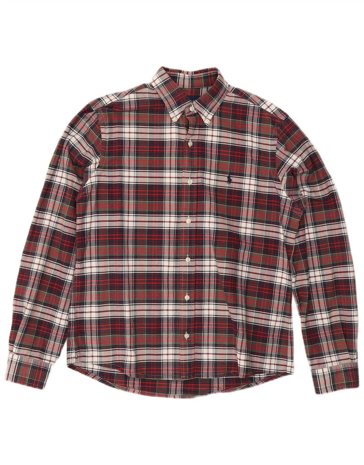 RALPH LAUREN Camicia da uomo in flanella di cotone a quadri multicolore medio
