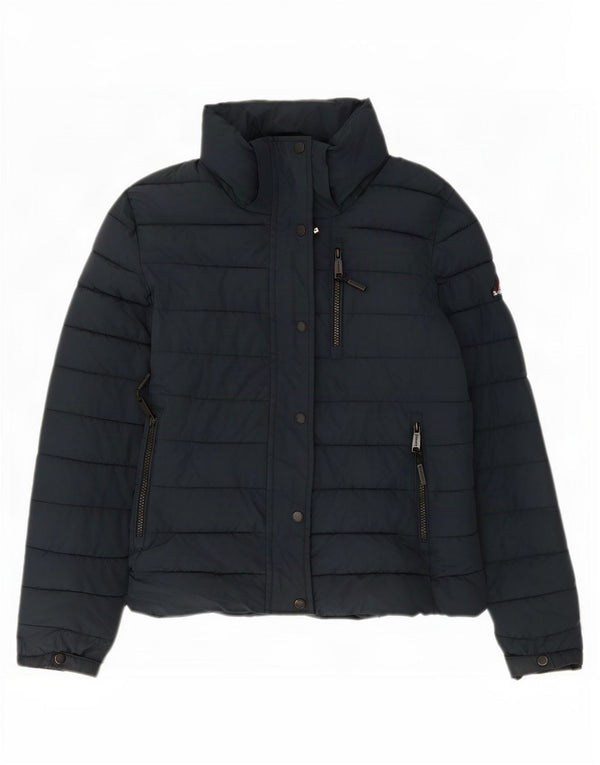 Giacca imbottita da donna Superdry UK 10 Small poliestere blu navy