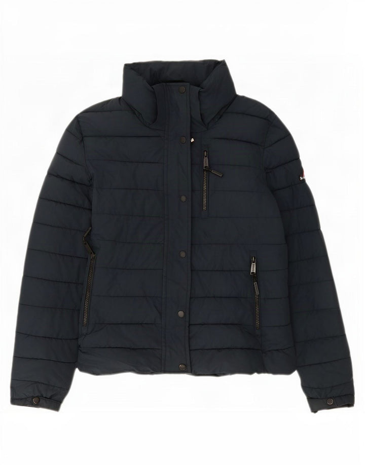 Giacca imbottita da donna Superdry UK 10 Small poliestere blu navy