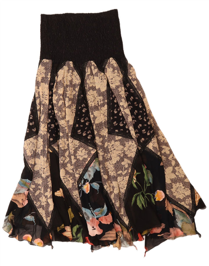 Gonna zingara asimmetrica vintage da donna W30 patchwork medio multicolore