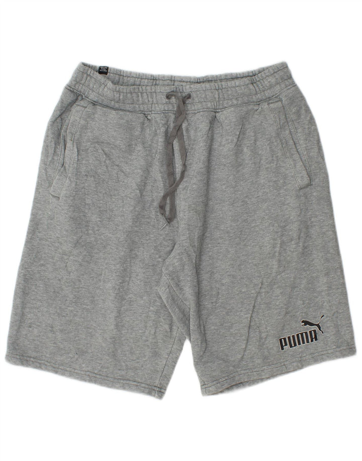 Pantaloncini sportivi da uomo PUMA in cotone screziato grigio medio