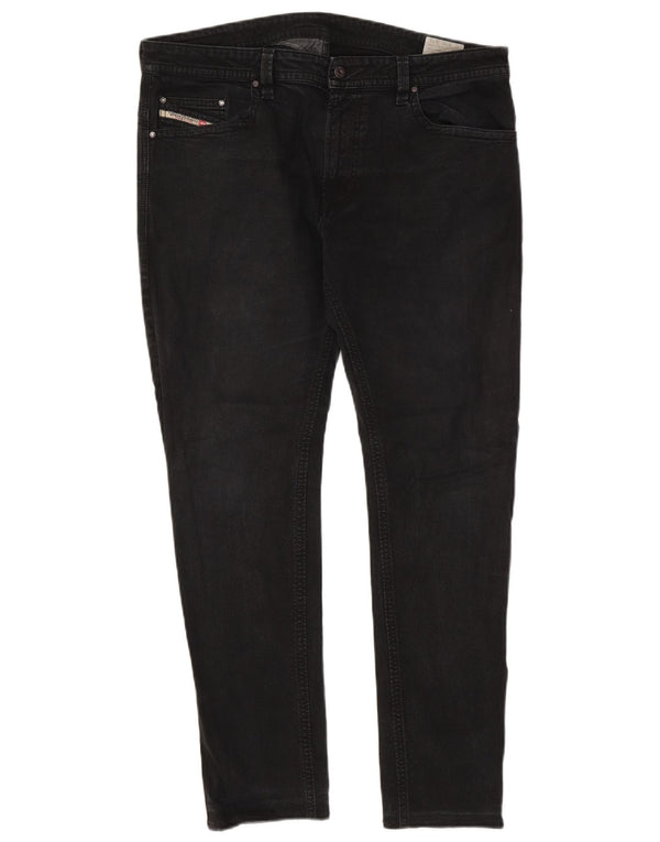 Jeans skinny slim Thavar da uomo Diesel W38 L32 cotone nero