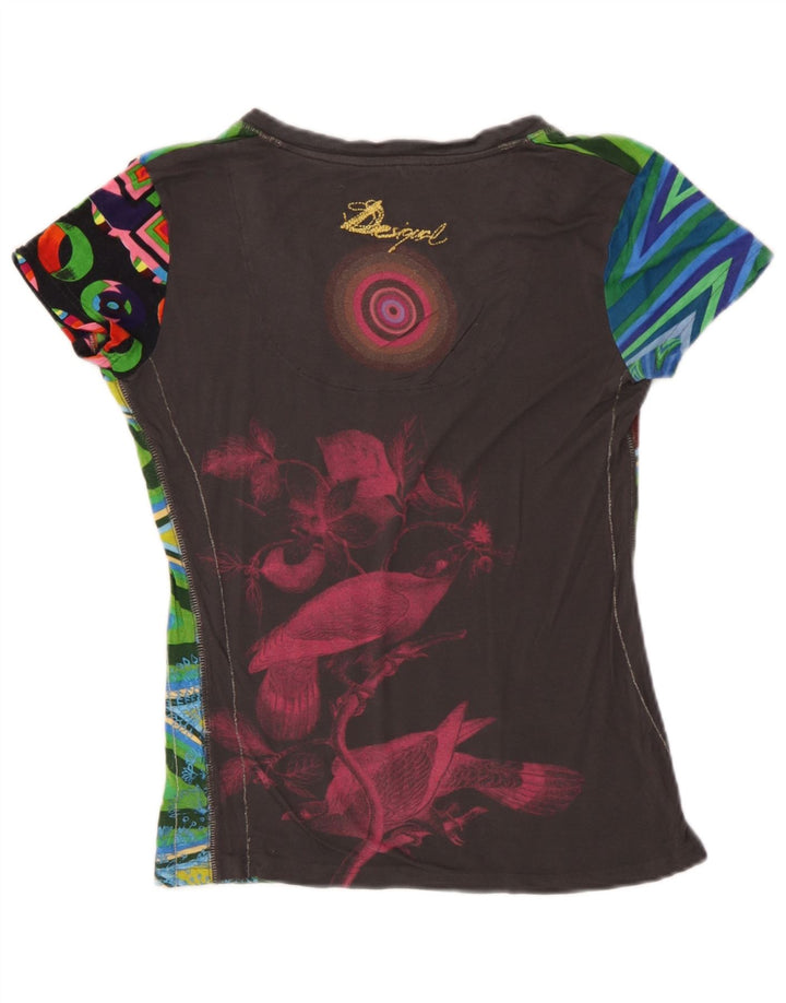 Desigual T-shirt grafica da donna Top UK 12 Farfalla multicolore media