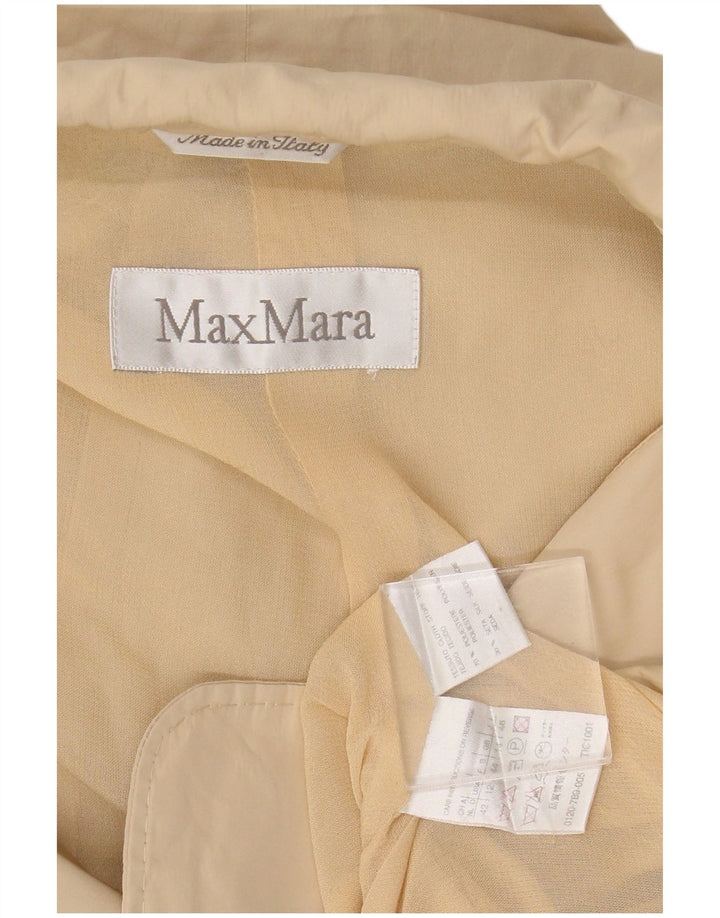 Giacca blazer a 2 bottoni da donna Max Mara UK 14 grande poliestere beige