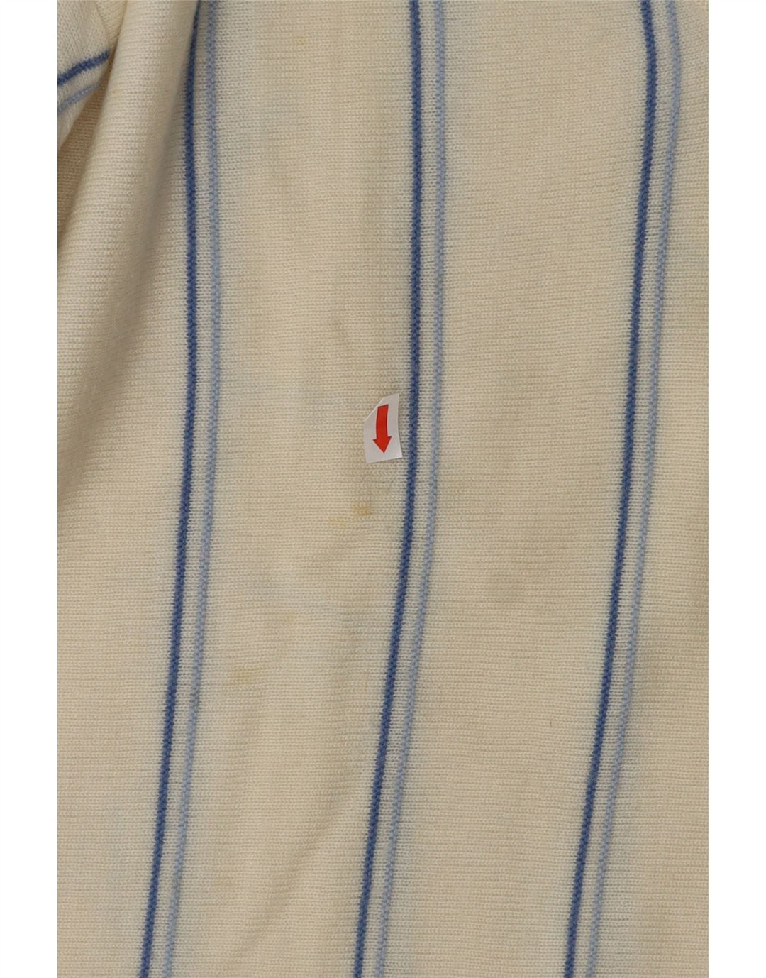 VINTAGE Maglione da uomo con scollo a V a righe medie bianco sporco