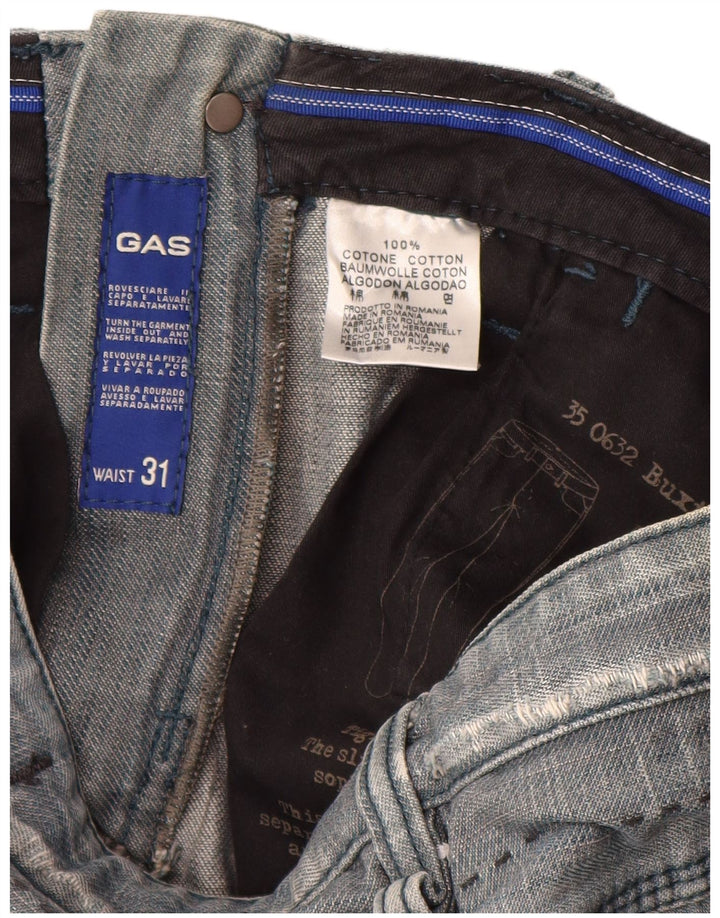 Gas Womens Slim Jeans W31 L32 Blue Cotton