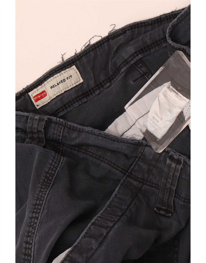 Pantaloni cargo da uomo dalla vestibilità comoda Wrangler W42 L30 in cotone grigio