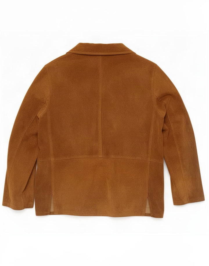 Giacca blazer vintage da uomo in pelle scamosciata a 3 bottoni IT 54 2XL in pelle marrone