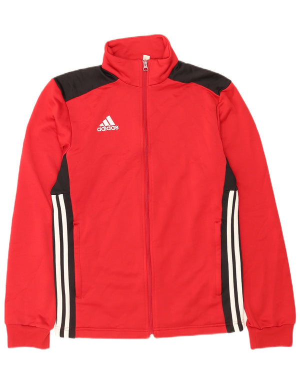 Giacca da ginnastica da uomo Adidas Small in poliestere color block rosso