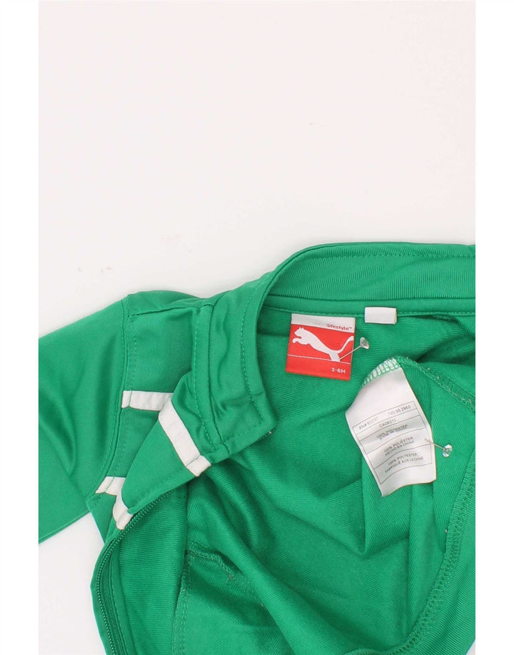 Giacca da tuta da bambino Puma da bambino 3-6 mesi in poliestere color block verde