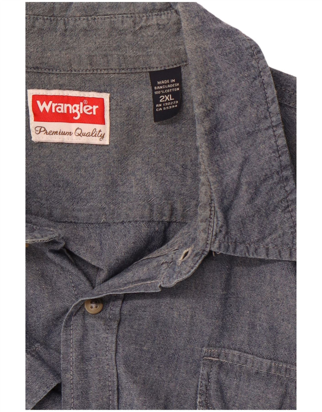 Camicia a maniche corte da uomo WRANGLER 2XL cotone blu